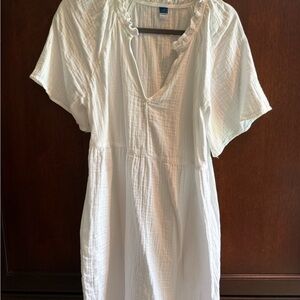Old Navy white Ruffle Neck Dress